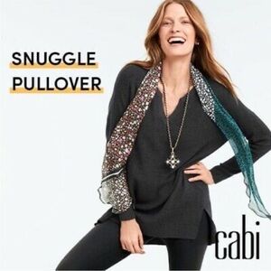 Cabi Snuggle Pullover Sweater Ribbed Charcoal Gray Size L Style# 3705